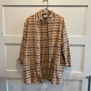 Rue+ Tan and Black Plaid Jacket